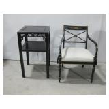 Kindel Regency Style Black Lacquer Armchair See