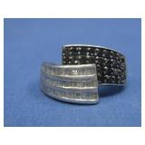Sterling Silver Bypass Channel Baguette Ring See