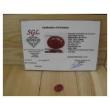 SGL Natural Red Ruby Corundum 7.2cts W/ COA See