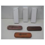 Three NIOB Wooden Go Army Pen Cases & Pens