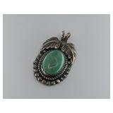 Sterling Silver Vtg. Tested Turquiose Pendant