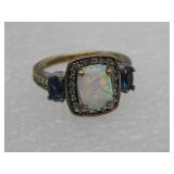 Neapolitan Style Synthetic Opal Cocktail RIng
