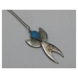 Sterling Silver Necklace Hallmarked W/ Pendant
