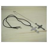 S.S Pendant Necklace & Silvertone Cross Pendant,