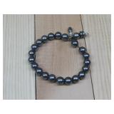 Metallic Dark Gray Stretch Bracelet