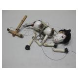 Vtg Handpainted Wooden Donkey Marionette See Info