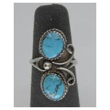 VTG Sterling Silver Turq Ring N/A Tested