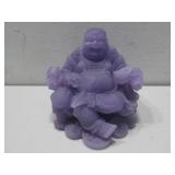 Translucent Purple Laughing Buddha Statue See Info