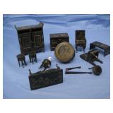 Vtg Style Wooden MIniature Dollhouse Furniture See