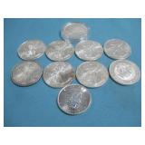 Ten Assorted Silver Bullion Coins