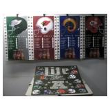 Four 1993 NFL Team Schedule Posters & Metal See