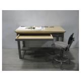 Drafting Table, Drafting Supplies & Chair See Info