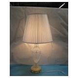 Vtg Style Glass Table Lamp 31' Tall Powers On