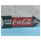 1990 Coca-Cola Arrow Ice Cold Sold Here Sign See