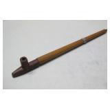 Vtg N/A Catlinite Pipe W/ Wood Stem 20'