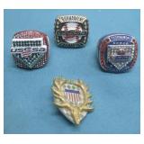 Three USSSA Tournament Rings & Europe Pin