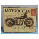 Vtg-Style Motorcycle Metal Sign See Info