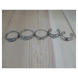 5 Sterling Silver Rings Hallmarked & Tested