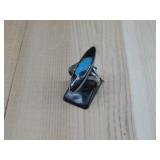 Sterling Silver Tested Inlay Stone Ring See Info