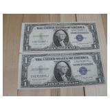 Two 1935-G Silver Certificates Bank Notes