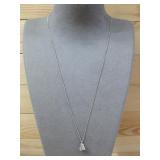 Sterling Silver Bell Charm Pearl Necklace Hallmark