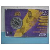LeBron James LA Lakers Silver Plated Coin See Info