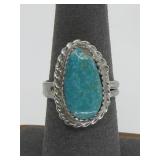 VTG Sterling Silver Turq Ring N/A Hallmarked