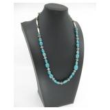 Silvertone Howlite Necklace