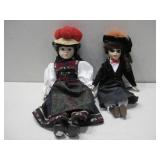 Two Vtg Porcelain Dolls
