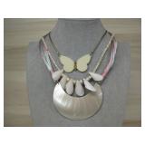 3 Multi Color Seashell M.O.P Butterfly Necklaces