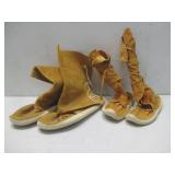 Two Pairs Of N/A Leather Moccasins See Info