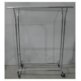 Metal Adjustable Clothing Hanger W/ Wheels See