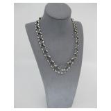 Sterling Silver Pearl Link Necklace Hallmarked