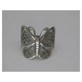 Sterling Silver Filigree Butterfly Ring Hallmarked