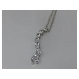 Sterling Silver Topaz Journey Necklace Hallmarked