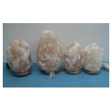 Four Salt Crystal Natural Lamps Two NIB See Info