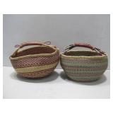 Two Bolga Style Woven Baskets See Info