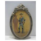 Vtg Framed Soldier Painting 14.5' x 21.75' See