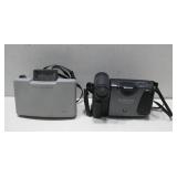 Two Vtg Cameras Polaroid 104 & Sharp Camcorder See