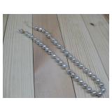 One Strand Of Silvertone Faux Pearl Beads