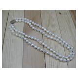 Sterling Silver Double Strand Pearl Necklace See