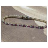 Sterling Silver Vermeil Stone Bracelet Hallmarked