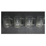 Four Vtg Glass Champion Spark Plug Mugs