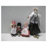 Three Cultural Dolls W/Costume & Eyes See Info