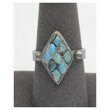 VTG Zuni Sterling Silver Petit Turq Ring Hallmark