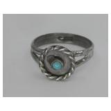 VTG Sterling Silver Turq Ring N/A Hallmarked
