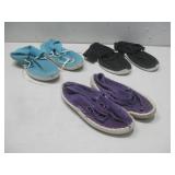 Three Pairs Of N/A Leather Moccasins See Info