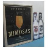 Framed Mimosas Print & Smirnoff Metal Sign See