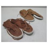 Two Pairs Of Native American Leather Moccasins See