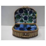 Picnic Basket W/ Cups, Plates, & Utensils See